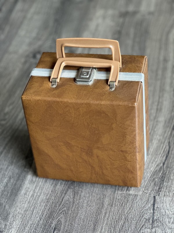 45 RPM RECORD STORAGE CARRY Case Double Sided Brown Vinyl