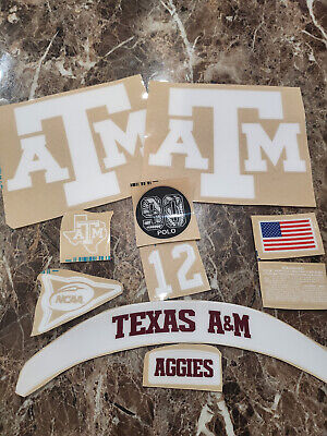 Texas A&M Aggies Bright White full size football helmet 3M vinyl decals SEC