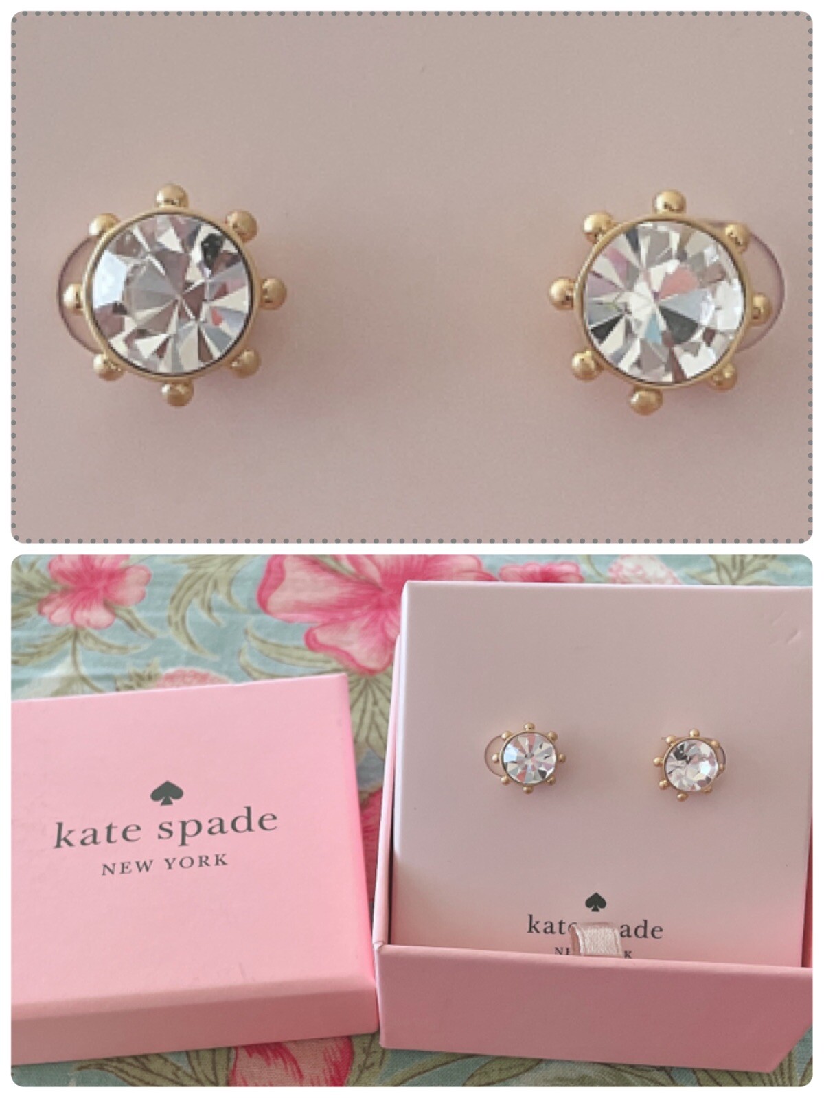 Kate Spade クリスタルをあしらったフープイヤリング Kate Spade Flying Colors Clear Crystal Stud Earrings
