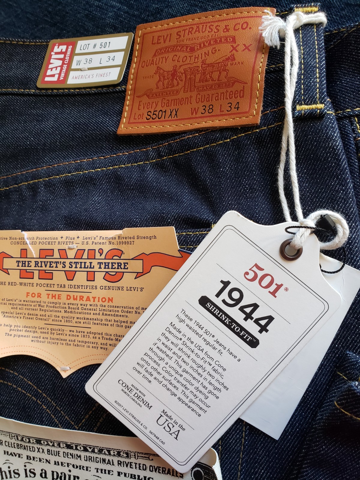 即決 [W34]Levi's 501CT WHITE OAK CONE DENIM 赤耳 ホワイトオーク