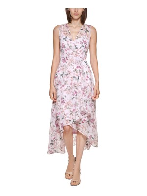 

CALVIN KLEIN Женское пурпурное макси-платье с запахом без рукавов на пуговицах сзади, Фиолетовый