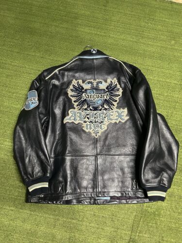 Vintage Avirex Vanguard Streetwear Leather Bomber Jacket 3X | eBay Vintage Avirex Vanguard Streetwear Leather Bomber Jacket 3X | eBay