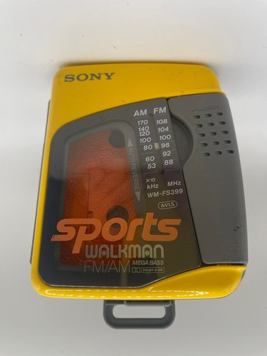 Sony Sports Walkman FM AM Cassette Mega Bass WM-FS399 Tested Working Headphones