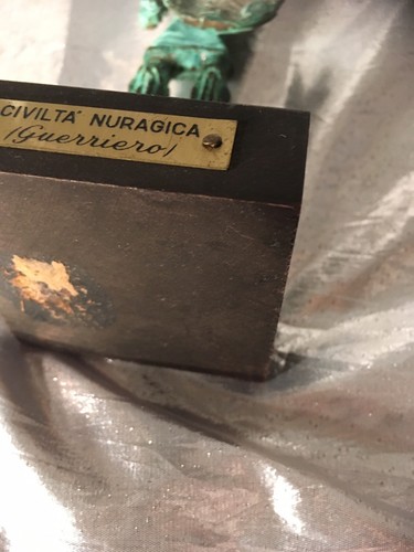 Man Shield/Staff Statue Copper Tin Italian Sardinia Civilta Nuragica Guerrero