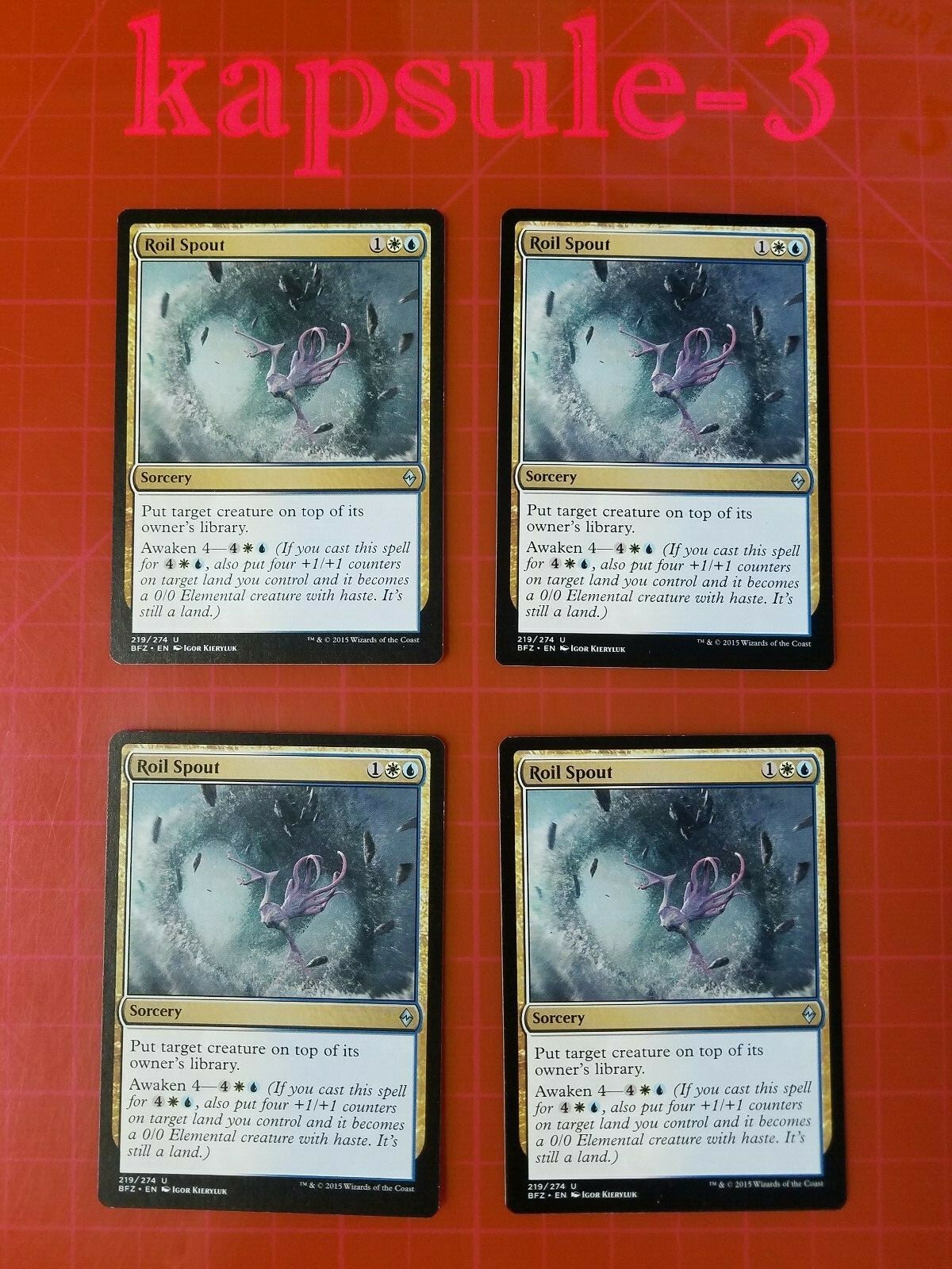 Roil Spout 4x FOIL BFZ MTG Battle for Zendikar Uncommon MINT white blue Roil Spout 4x FOIL BFZ MTG Battle for Zendikar Uncommon MINT white blue