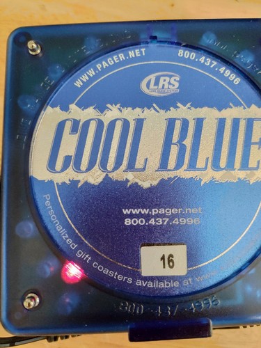 LRS Long Range Systems Coaster Call Restaurant Pager R8500 COOL BLUE