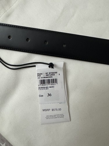 Pre-owned Ferragamo $575 Salvatore  Men's Enamel Double Gancini Leather Belt Size 36”/90cm In Black/brown