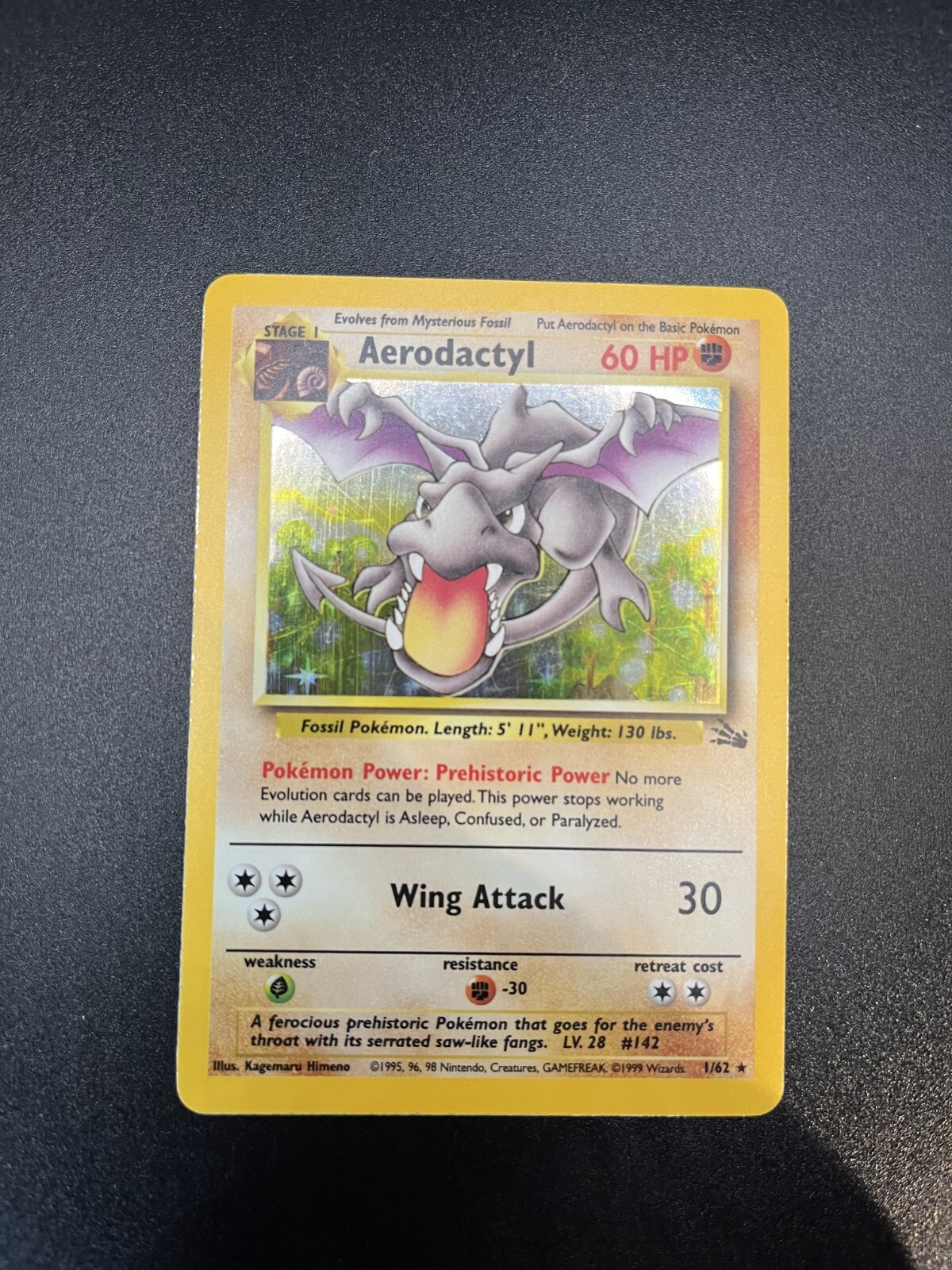 ポケモン - Aerodactyl プテラ 1ED 1st Edition 英語版 1/62 PRERELEASE Aerodactyl 1/62 1st Edition BROWN STAMP Promo