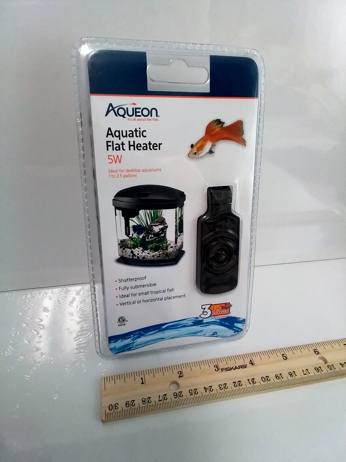 AQUEON AQUATIC FLAT HEATER 5W FOR 1 TO 2.5 GALLON FISH TANK