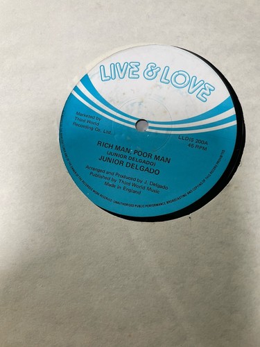 英12” Junior Delgado Rich Man, Poor Man / First On Sunday LLDIS200 Live And Love /00250 Junior Delgado – Rich Man, Poor Man / First On Sunday