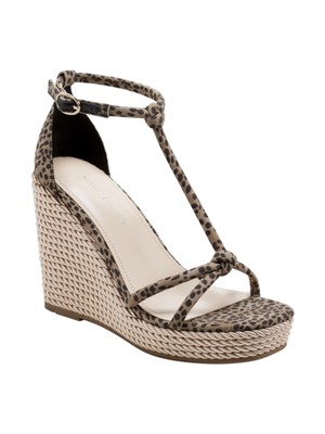 Женские коричневые босоножки MARC FISHER 1 на витой платформе из цинка с открытым каблуком-танкеткой, 8 М