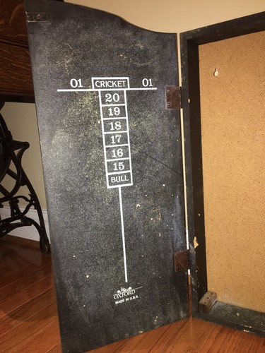 Vintage Cheers Wooden Dartboard Cabinet