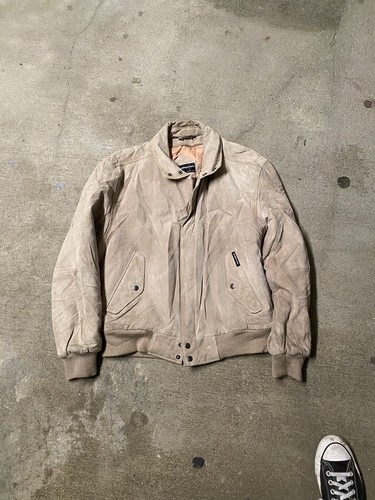 Vtg 80s MEMBERS ONLY Suede Leather Bomber Lined JACKET Men 42