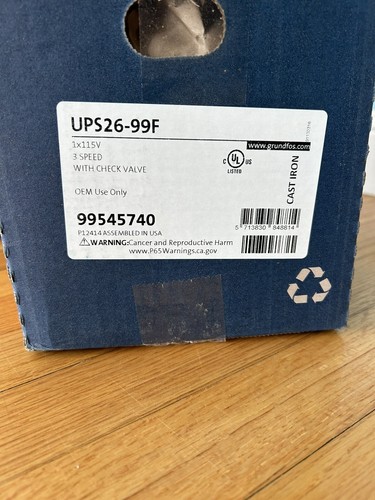New Grundfos UPS26-99FC 115v Water Circulator Pump / Boiler New Grundfos UPS26-99FC 115v Water Circulator Pump / Boiler