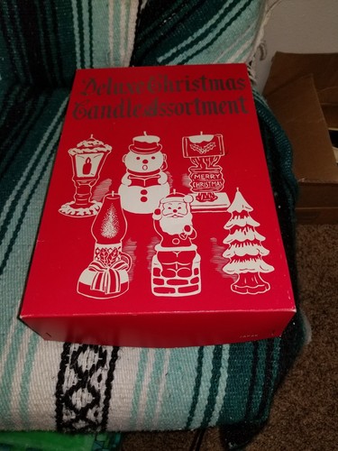 Vtg 50s/60s Christmas Deluxe Candle Assortment Lot~Original Box Six Candle JAPAN