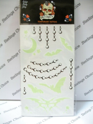 Hedy's Body Shop Tattoo U Temporary Tattoo Glow in Dark Go Batty