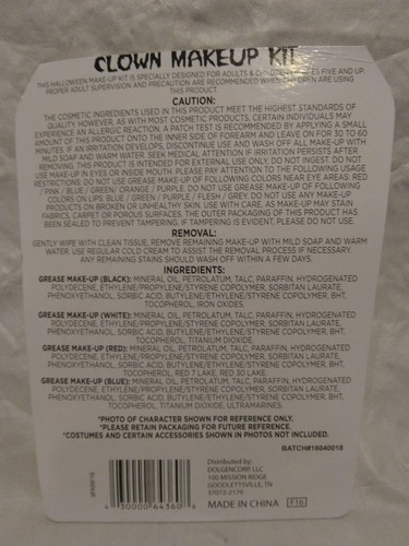 Clown Makeup Kit With Sponge Nose Halloween Set Applicator Grease Face Paint