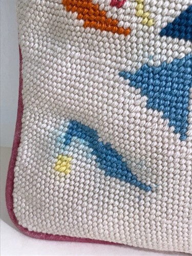 Bird Heart Needlepoint Vintage Pillow pillowcase