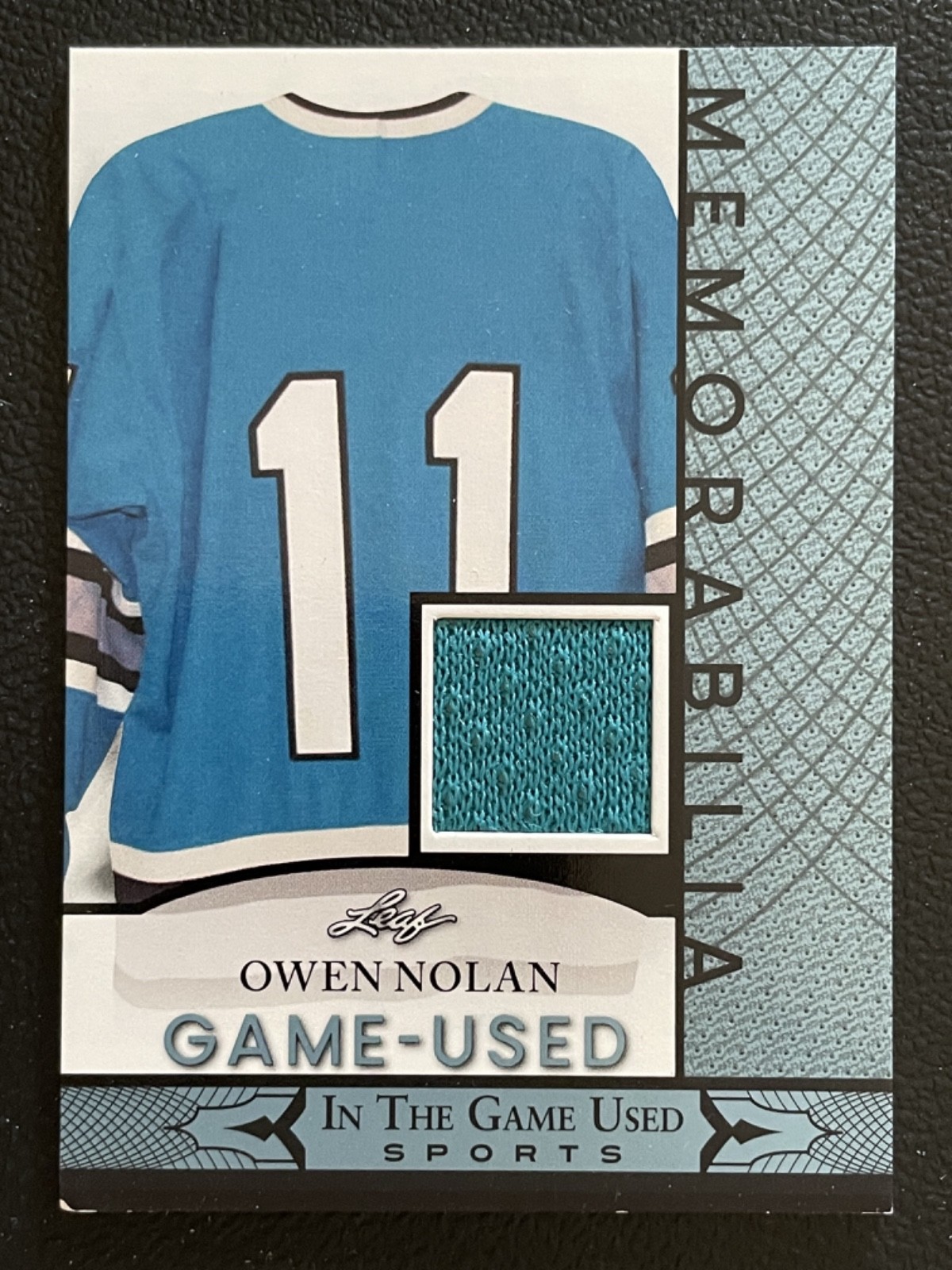 2024 Leaf In The Game Used Memorabilia Blue Owen Nolan Jersey