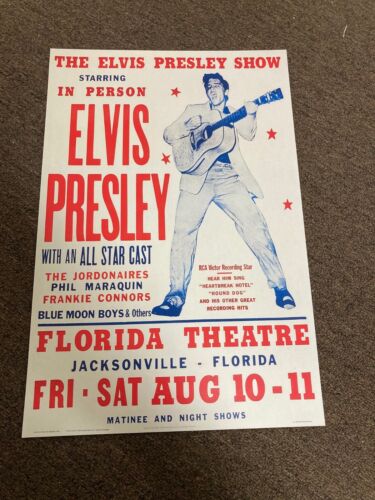 Elvis Presley 1956 Florida Theater Jacksonville Cardstock Concert Poster 12x18