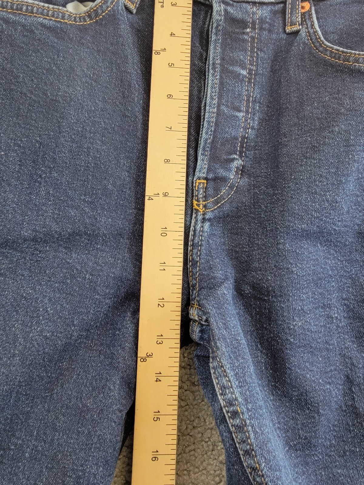 RE/DONE Stretch Denim Skinny Jeans Womens 26 Dark Rinse High Rise Button Closure - Picture 8 of 18