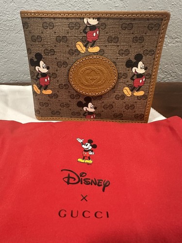 GUCCI x Disney Mickey GG Supreme Bifold Wallet BNIB Made in Italy