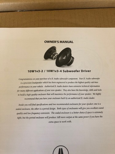 JL Audio 10W3v2-D4 Car Speaker