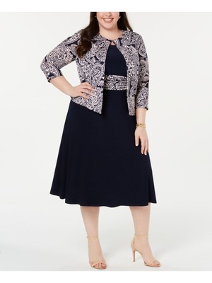 

JESSICA HOWARD Женская темно-синяя куртка с принтом Paisley Puff Print Plus Size, Navy, JH9W7286