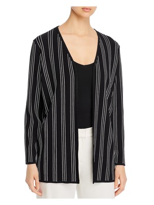 

TAHARI Женский черный текстурированный прозрачный кардиган без воротника с открытым передом и длинными рукавами