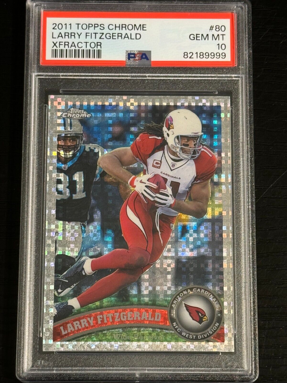 2011 Topps Chrome XFractor #80 Larry Fitzgerald PSA GEM MINT 2011 Topps Chrome XFractor #80 Larry Fitzgerald PSA GEM MINT