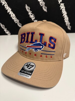 NEW '47 Brand Buffalo Bills Team Logo Khaki Tan Brown Hitch Snapback Hat