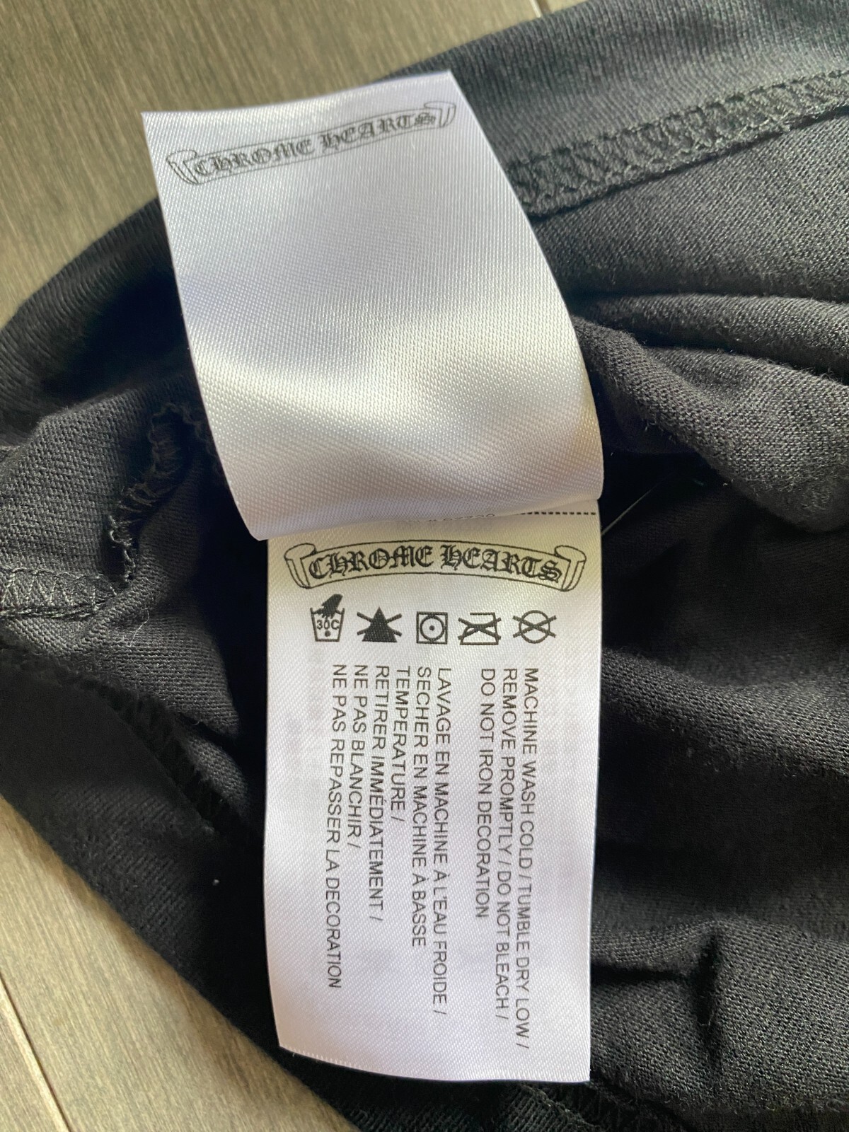 Pre-owned Chrome Hearts Scroll Logo Pocket Tee Black Size Xl 100% Authentic ?✅