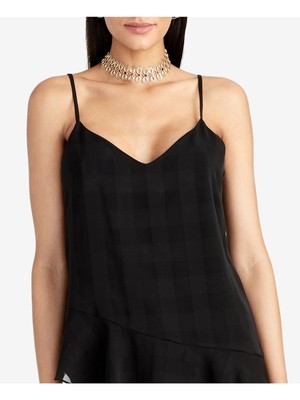 RACHEL ROY Женская черная майка на тонких бретельках с V-образным вырезом M