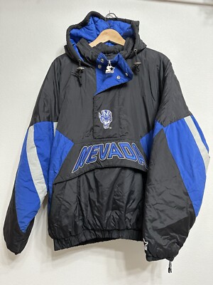RARE Vintage 90s STARTER Jacket Nevada Wolf Pack Puffer Men s XL Throwback CLEAN