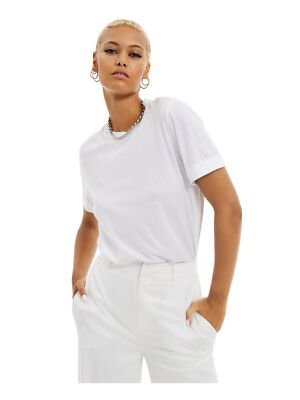 DANIELLE BERNSTEIN Womens White Heather Bodysuit L