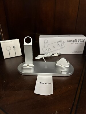 6 in 1 Fast Multi Function Charging Stand Wireless Phone Charging Station Silver