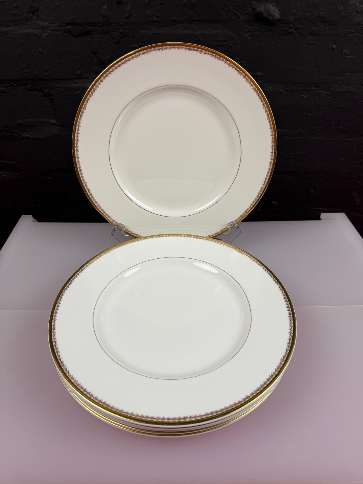 6 x Royal Worcester Somerset Gold Dinner Plates 27 cm Wide Set