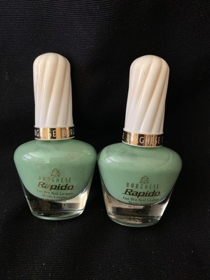 NEW 2PK Borghese Rapido Fast Dry Nail Lacquer Polish, B032 Menta (0.4 fl oz ea)