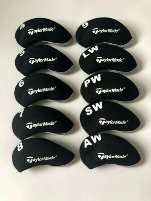 10PCS Golf Iron Covers Headcover for TaylorMade Stealth Black
