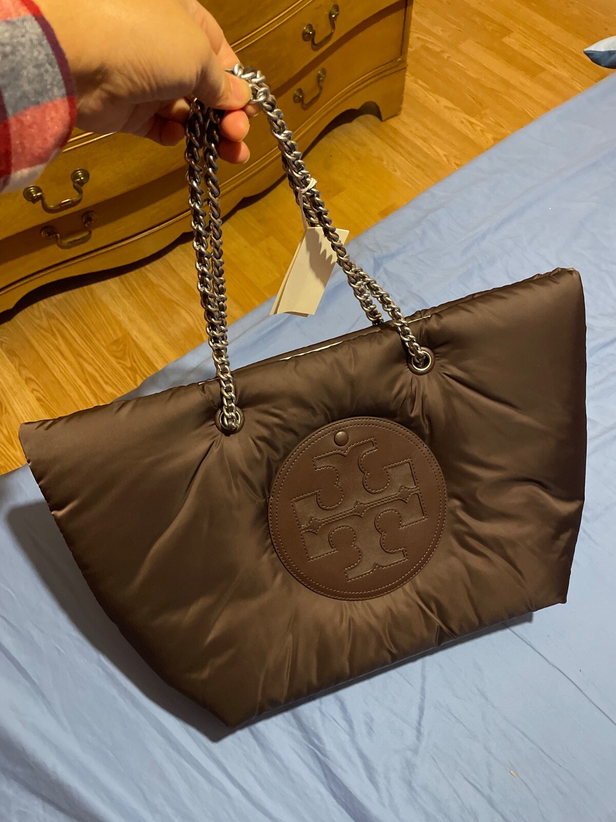 即発★TORY BURCH★Ella Puffy Chain Soft Tote 152450-616 Ella Chain Soft Tote: Women's Designer Tote Bags | Tory Burch