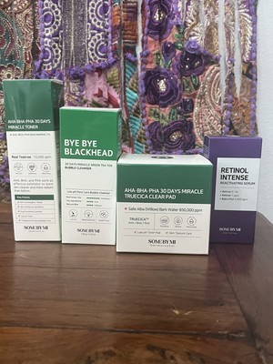 Authentic Some By Mi Korean Beauty 4 Piece Set Toner Pads Serum Cleanser New