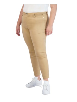 

JONES NEW YORK Женские бежевые джинсы скинни с завышенной талией, корректирующие щиколотку, плюс, Бежевый, 10833594