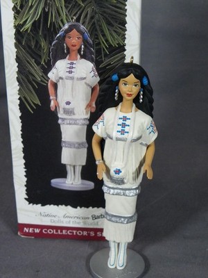 BARBIE native american indian 1992 ornement keepsake noel HALLMARK boule 1753