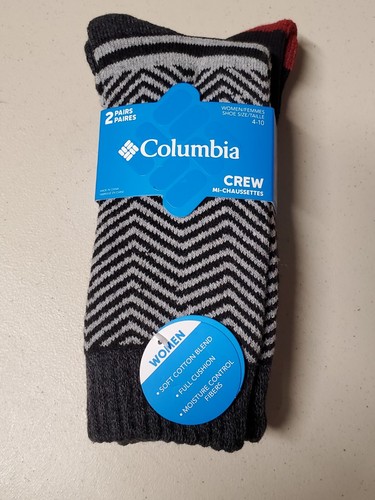 Women's Columbia 2-pk Moisture Control Crew Socks Shoe Size 4-10