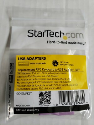 New Startech.com GC46MFKEY Replacement PS/2 Keyboard to USB Adapter - M/F