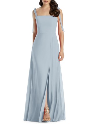 

DESSY COLLECTION Женское светло-синее платье с бантом на бретелях без рукавов + расклешенное платье, Light blue