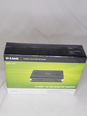 D-LINK DES-1105 5Port 10/100 Fast Ethernet Desktop Switch Internet Expand New