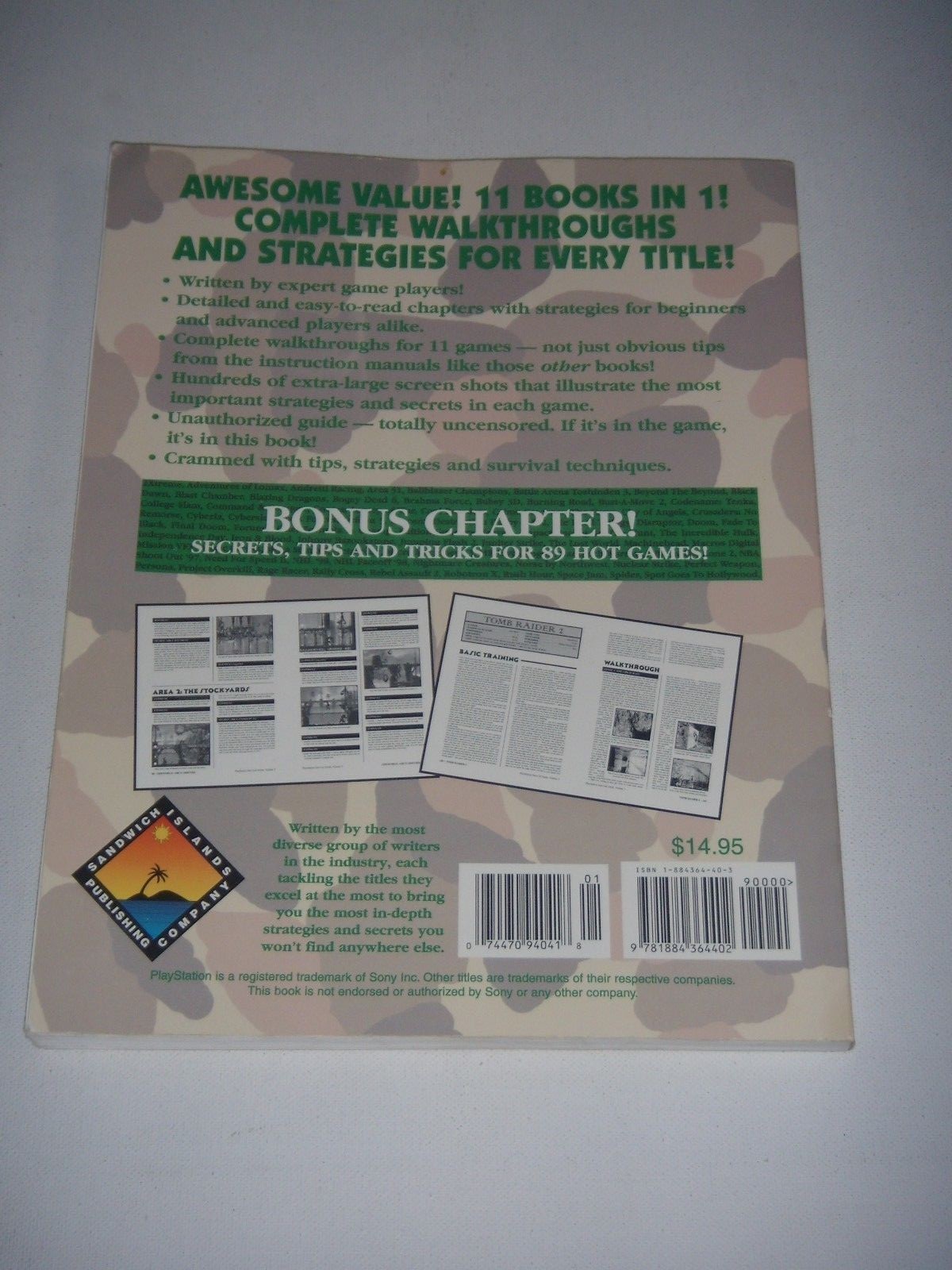 Sony Playstation Survival Guide Volume Three. Complete Strategies for 11 Games.