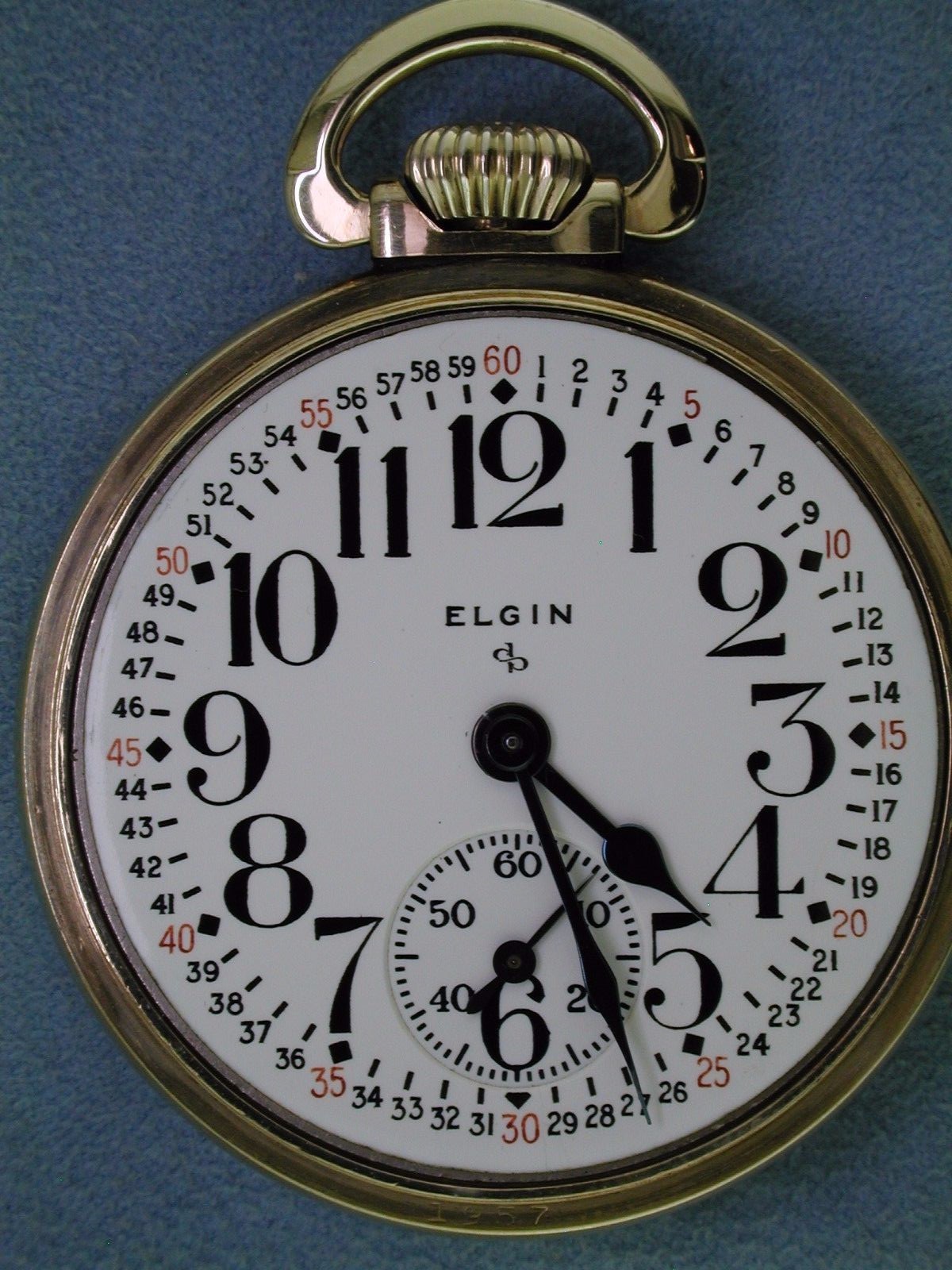 Elgin 575 16 size Open Face 15 Jewel Pocket Watch 10K Rolled Gold Case RUNNING