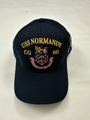 New The Corps USS Normandy CG 60 Logo Blue Baseball Cap Hat One Size